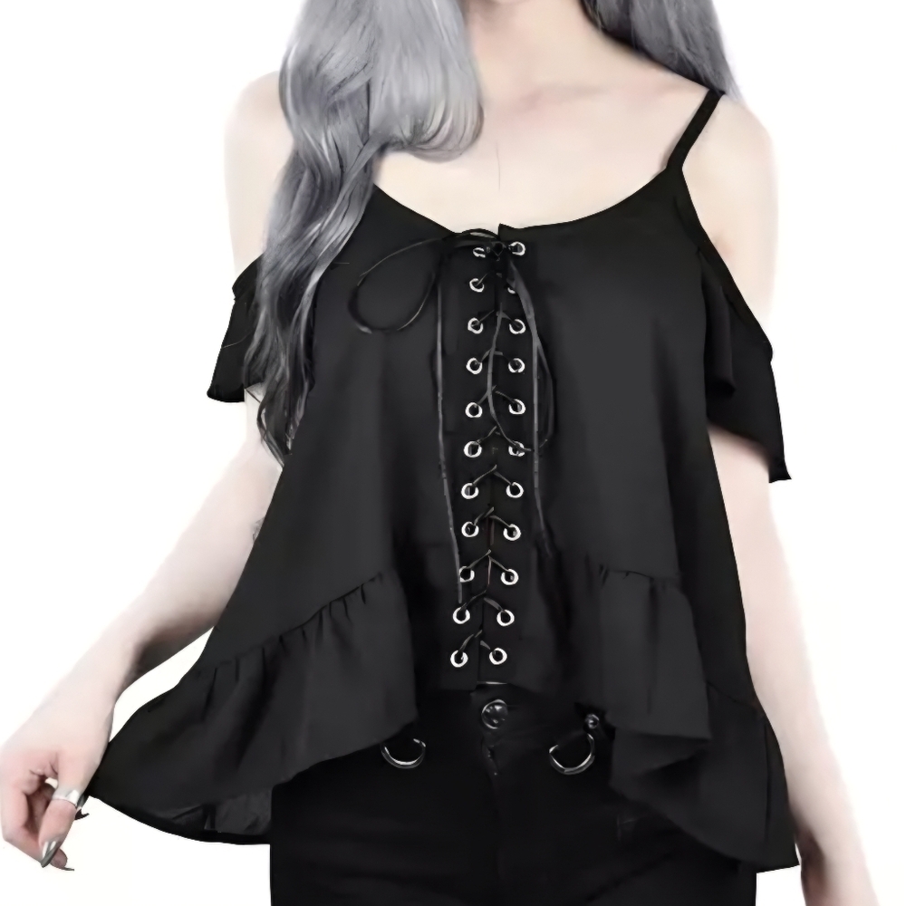 Killstar Lace Up Marina Top